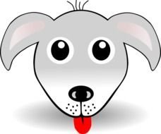 painted gray snout of cartoon puppy