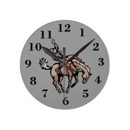wall clock with a picture of a cowboy on horseback