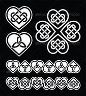 Celtic Hearts Black Pattern