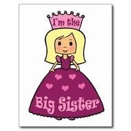 Cartoon Cute Big Sister Princess Hearts Postcard Zazzle