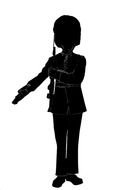 silhouette of an officer at buckingham palace