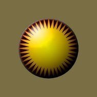 drawn spherical sun