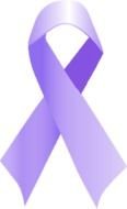 purple ribbon to fight cancer