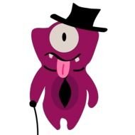 purple monster cartoon drawing