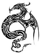 Simple Chinese Dragon Silhouette drawing