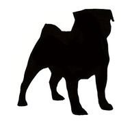 Black silhouette of the dog