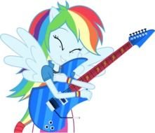 Rainbow Dash with Rock Guitar drawing