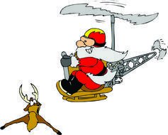 Santa on the helicopter drawing