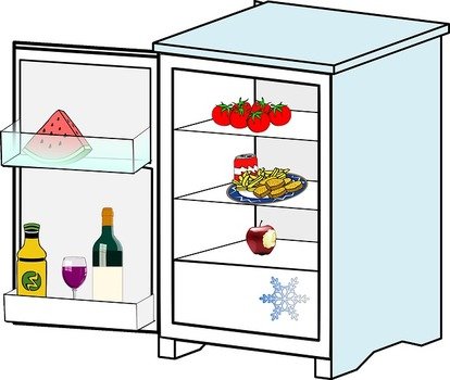 fridge with products as a graphic image