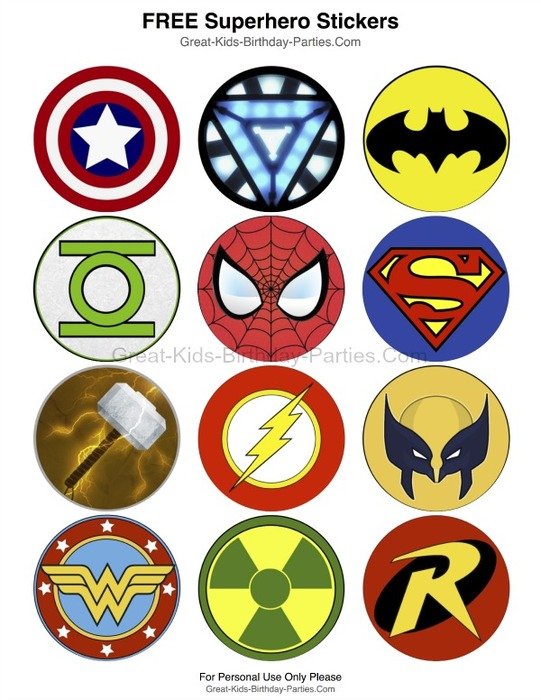 Superhero Logos Printable These Stickers clipart