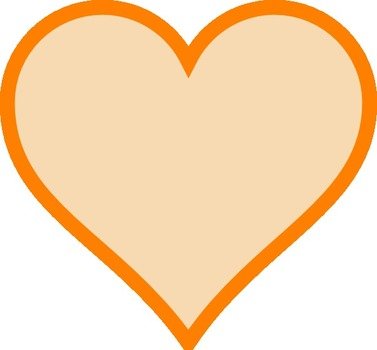 Solid Orange Heart At Clkercom Vector Online