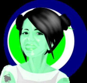Smiling Woman With Circle Background Vector