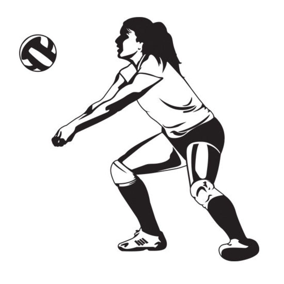 Volleyball Bump Midnight Sudden Shadow Wall Decal Sticker