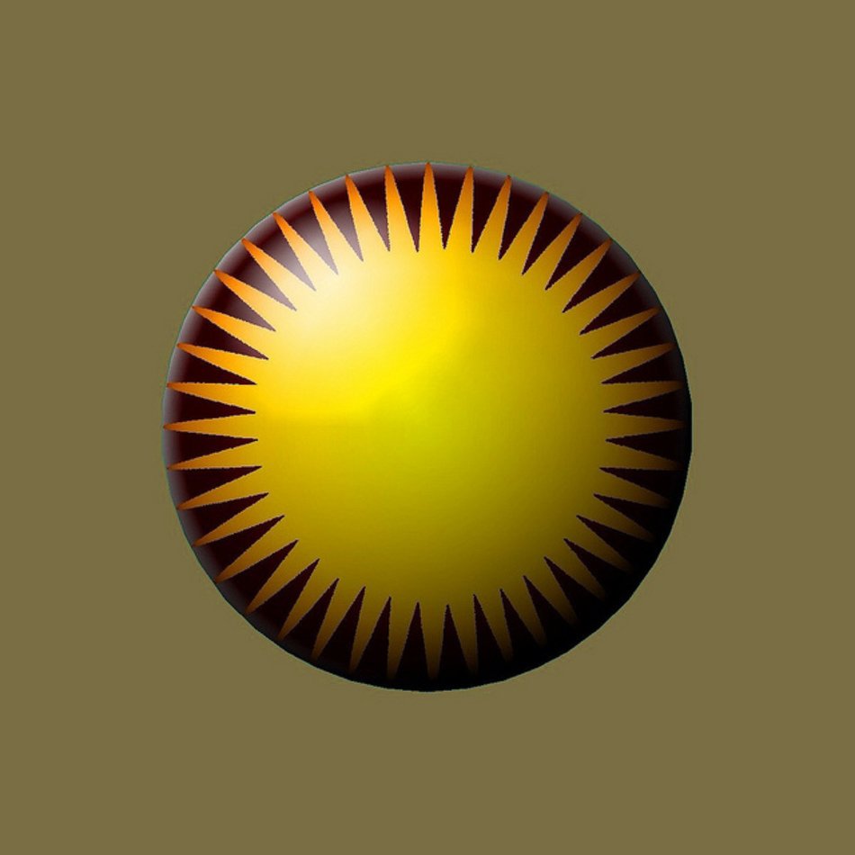 drawn spherical sun