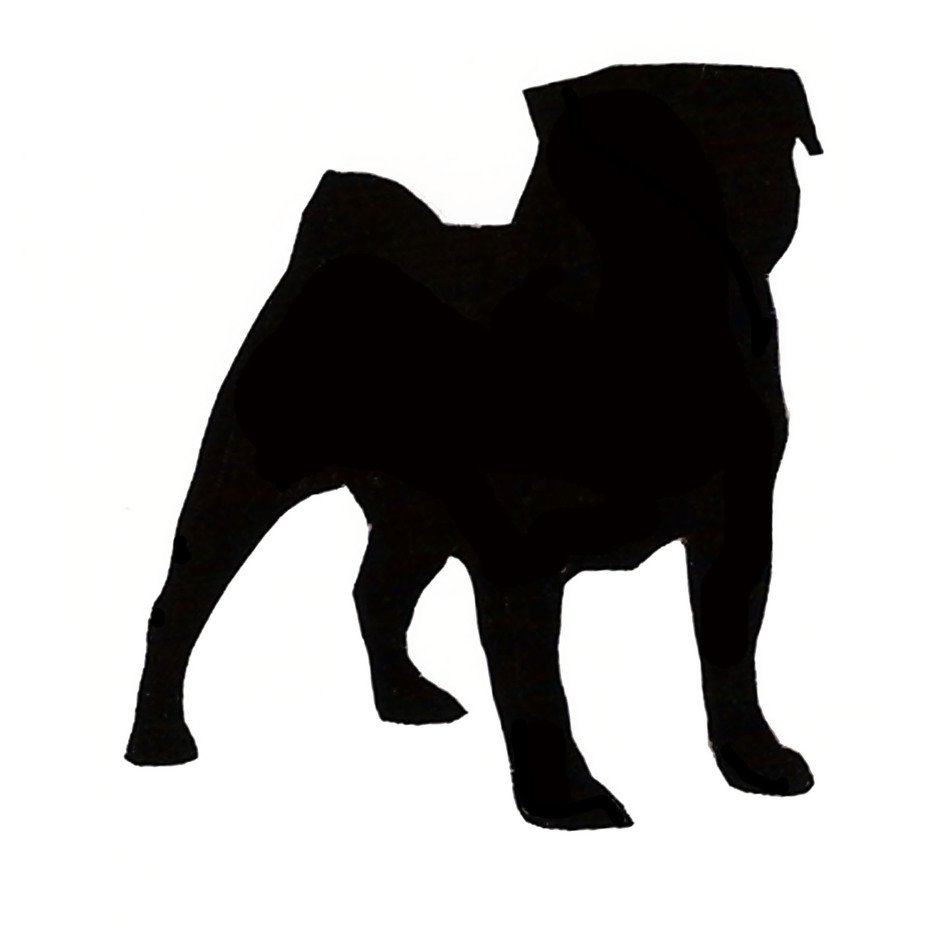 Black silhouette of the dog