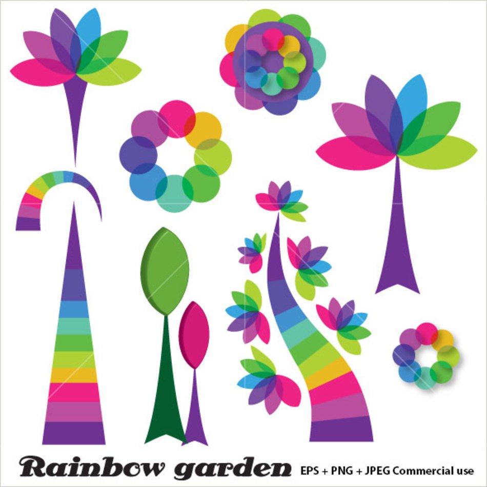 Rainbow Garden &ndash; Colourful Vector Mels Brushes