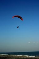 Motor glider in the blue sky