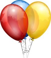 colored balloons on a white background