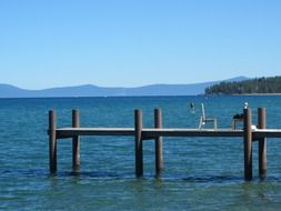 wooden pier on lake tahoe