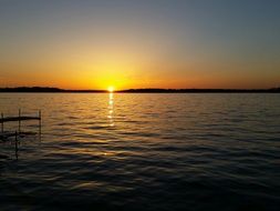 distant view of the sunset over the water