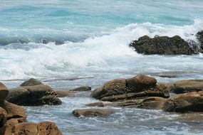 Rocks are on the ocean beach