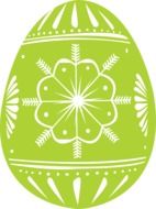 green easter egg with patterns