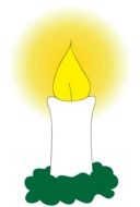 drawing of a burning candle on a white background