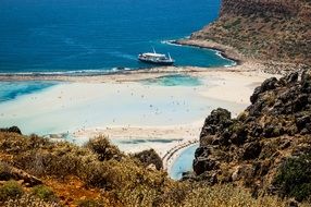 View from above to the picturesque coast of Crete