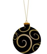 black and gold bauble drawing