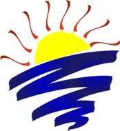 Sunrise on the water clipart