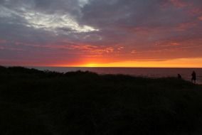 sunset afterglow on the heaven beach