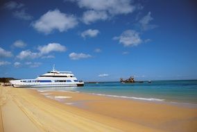 ship accident on the sandy beach