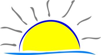 painted sun on the horizon