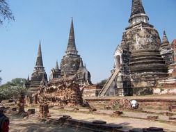 old destroyed temples, Thailand, Ayutthaya