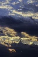 sun through the big storm clouds