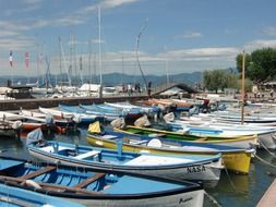 Boats in Bardolino in Italy