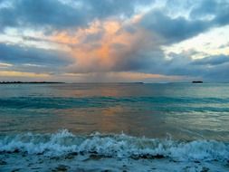 Cloudy sky over the Hawaii ocean