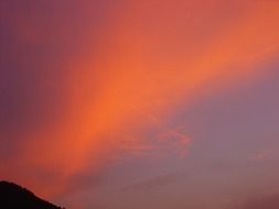 Beautiful and colorful dusk among the clouds