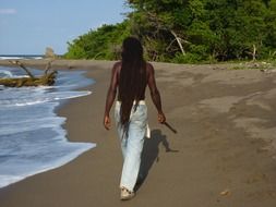 local resident on the beach in Jamaica