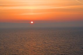 sunset on the horizon of the baltic sea