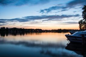 amazing sunset lake sky