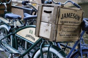 whiskey box on a bicycle in Amsterdam