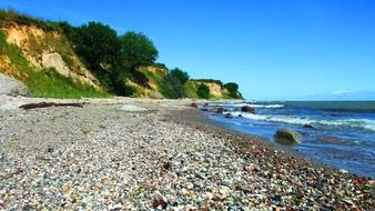 panorama of the Baltic Sea pebble beach