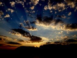 landscape of the cloudy sky and the sunset