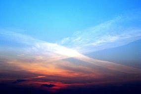 pink evening sky at sunset