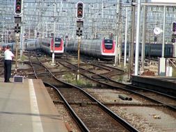 trains at the Central Station in Zurich