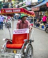 man with a stroller in vietnam