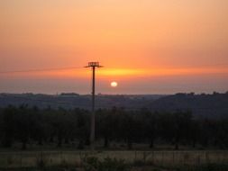 energy power line at sunset