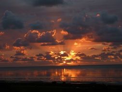 beautiful colorful sunset beach sea water watts sky
