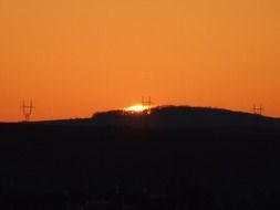 Orange sunset on the horizon